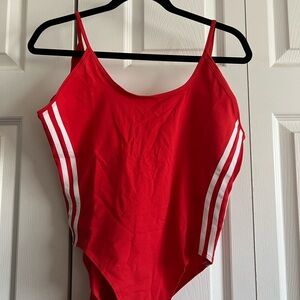 adidas Originals red 3-tripped Cotton Bodysuit